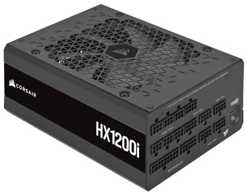 CORSAIR HX1200i Fully Modular Ultra-Low Noise ATX Power Supply - ATX 3.0 & PCIe 5.0 Compliant - Fluid Dynamic Bearing Fan - CORSAIR iCUE Software Compatible - 80 Plus Platinum Efficiency - Black